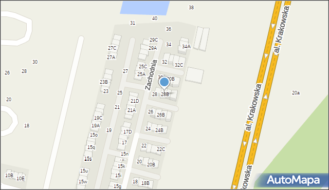 Wola Mrokowska, Zachodnia, 28B, mapa Wola Mrokowska