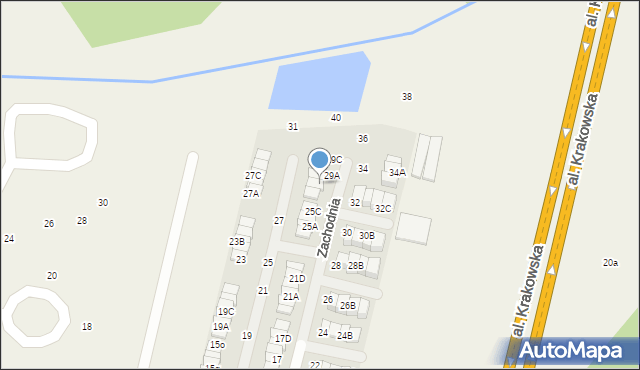 Wola Mrokowska, Zachodnia, 29B, mapa Wola Mrokowska