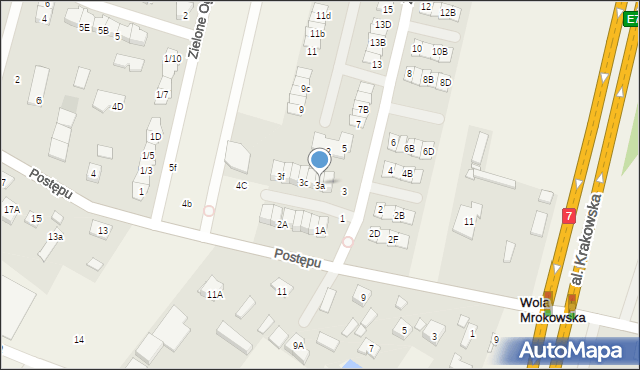 Wola Mrokowska, Zachodnia, 3a, mapa Wola Mrokowska