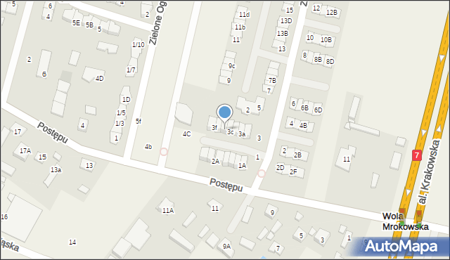 Wola Mrokowska, Zachodnia, 3d, mapa Wola Mrokowska