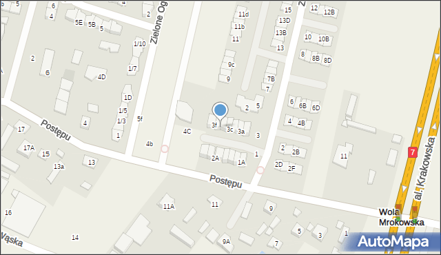 Wola Mrokowska, Zachodnia, 3e, mapa Wola Mrokowska