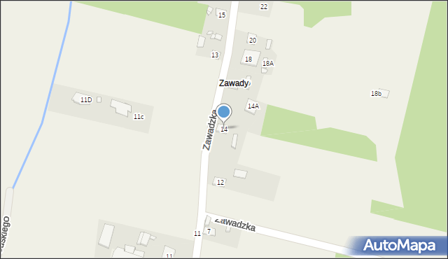 Wólka Pracka, Zawadzka, 14, mapa Wólka Pracka