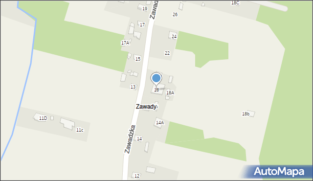 Wólka Pracka, Zawadzka, 18, mapa Wólka Pracka