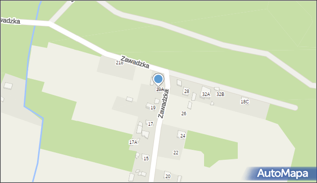 Wólka Pracka, Zawadzka, 21A, mapa Wólka Pracka