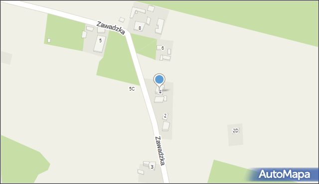 Wólka Pracka, Zawadzka, 4, mapa Wólka Pracka