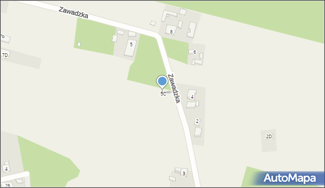 Wólka Pracka, Zawadzka, 5C, mapa Wólka Pracka