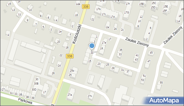 Wołów, Zaułek Zielony, 11, mapa Wołów
