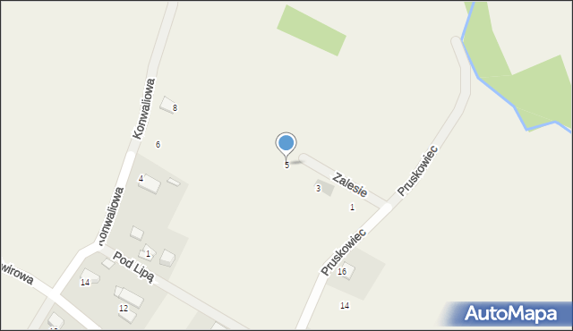 Wołowice, Zalesie, 5, mapa Wołowice