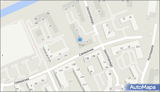 Wrocław, Zakładowa, 20, mapa Wrocławia