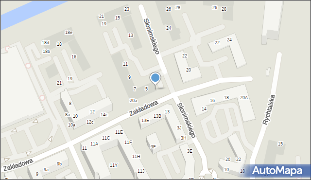Wrocław, Zakładowa, 20f, mapa Wrocławia