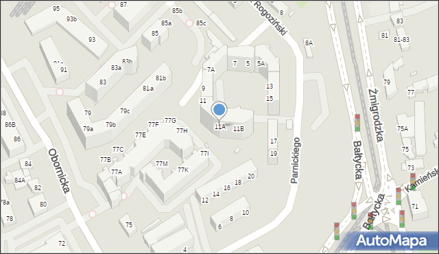 Wrocław, Zaułek Rogoziński, 11A, mapa Wrocławia