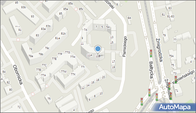 Wrocław, Zaułek Rogoziński, 11B, mapa Wrocławia