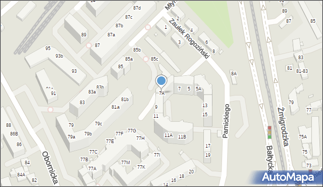 Wrocław, Zaułek Rogoziński, 7A, mapa Wrocławia