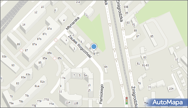 Wrocław, Zaułek Rogoziński, 8, mapa Wrocławia