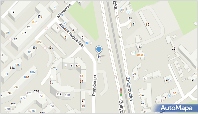 Wrocław, Zaułek Rogoziński, 8A, mapa Wrocławia