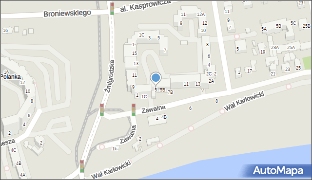 Wrocław, Zawalna, 5, mapa Wrocławia