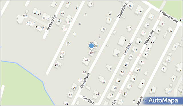 Wrocław, Zawońska, 12, mapa Wrocławia