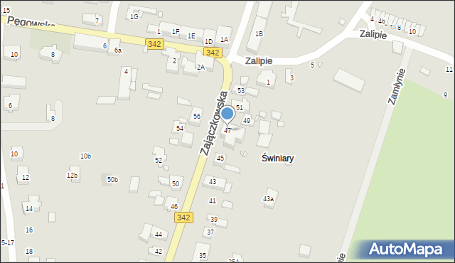 Wrocław, Zajączkowska, 47, mapa Wrocławia