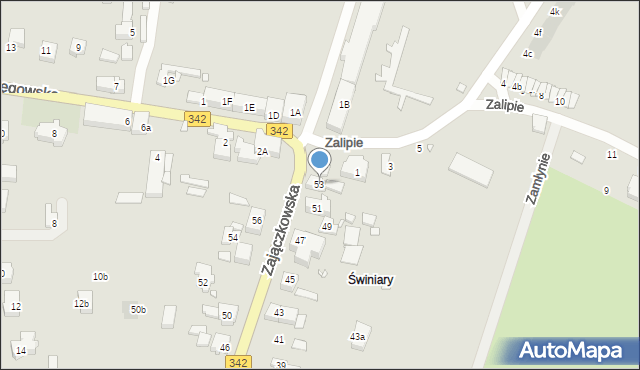 Wrocław, Zajączkowska, 53, mapa Wrocławia