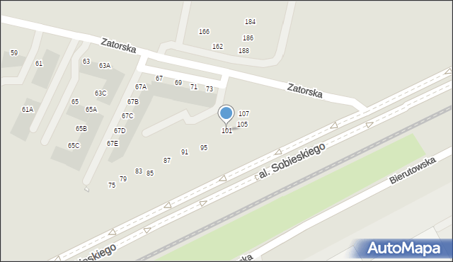 Wrocław, Zatorska, 101, mapa Wrocławia