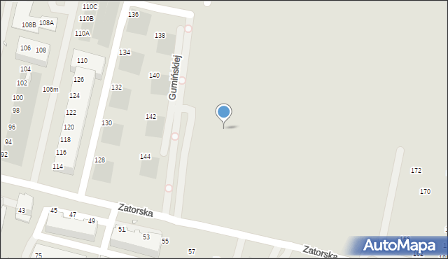 Wrocław, Zatorska, 148b, mapa Wrocławia