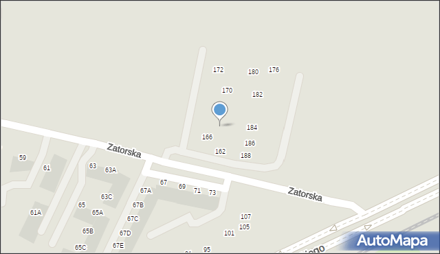 Wrocław, Zatorska, 168, mapa Wrocławia