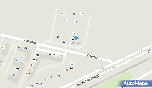 Wrocław, Zatorska, 190, mapa Wrocławia