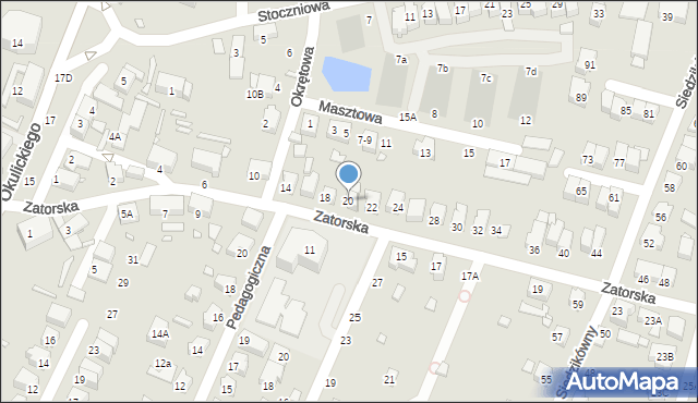 Wrocław, Zatorska, 20, mapa Wrocławia