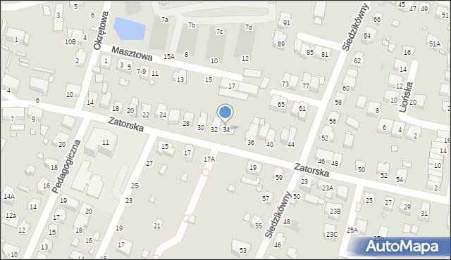 Wrocław, Zatorska, 34, mapa Wrocławia