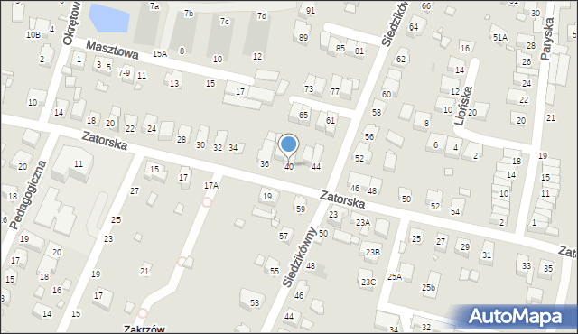 Wrocław, Zatorska, 40, mapa Wrocławia