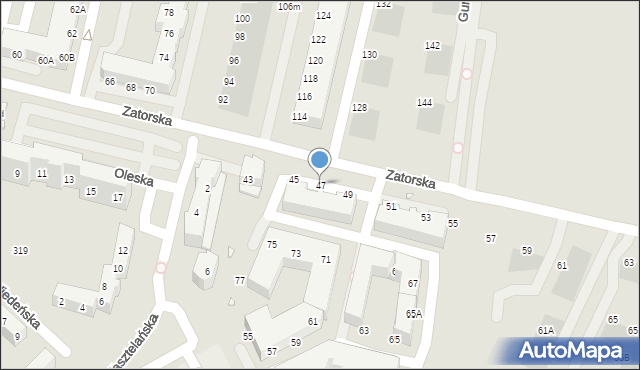 Wrocław, Zatorska, 47, mapa Wrocławia