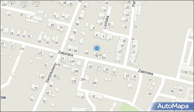 Wrocław, Zatorska, 52, mapa Wrocławia