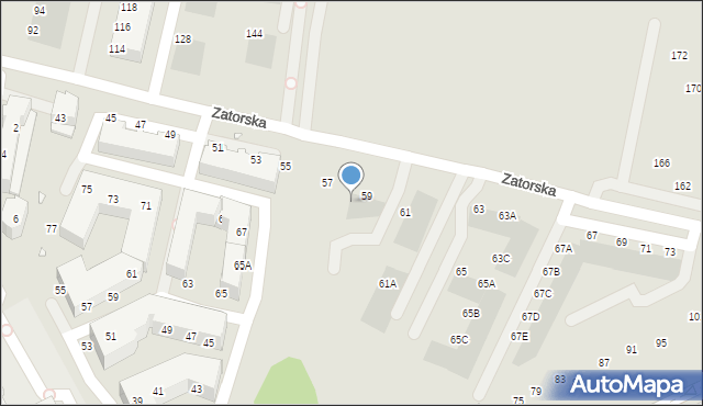 Wrocław, Zatorska, 59B, mapa Wrocławia