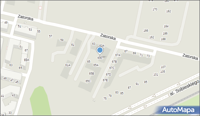 Wrocław, Zatorska, 63C, mapa Wrocławia