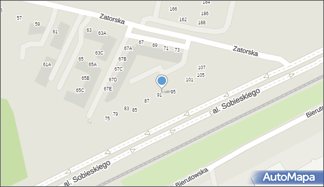 Wrocław, Zatorska, 93, mapa Wrocławia