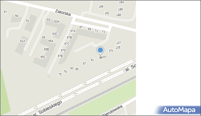 Wrocław, Zatorska, 95, mapa Wrocławia