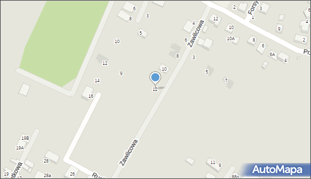 Wrocław, Zawilcowa, 12, mapa Wrocławia