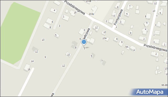 Wrocław, Zawilcowa, 3, mapa Wrocławia