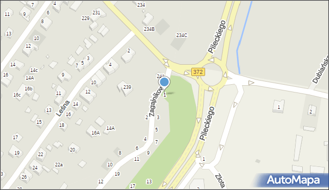 Wrocław, Zagajnikowa, 1, mapa Wrocławia