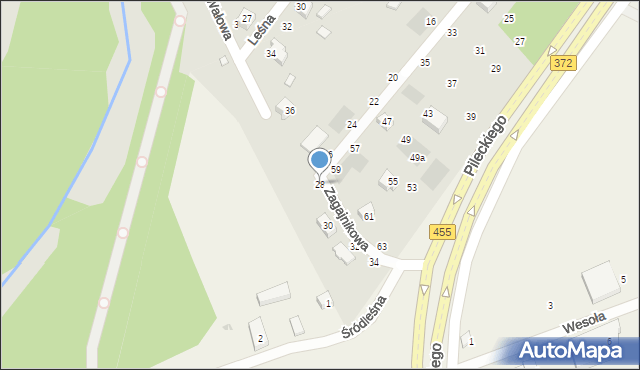 Wrocław, Zagajnikowa, 28, mapa Wrocławia