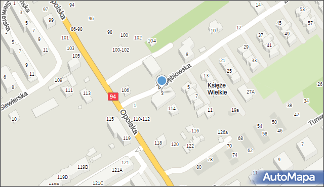 Wrocław, Zagłębiowska, 3, mapa Wrocławia