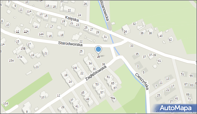 Wrocław, Zagłębiowska, 46, mapa Wrocławia