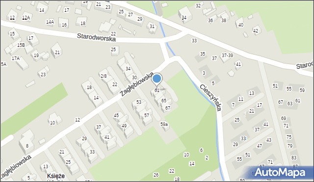 Wrocław, Zagłębiowska, 61, mapa Wrocławia