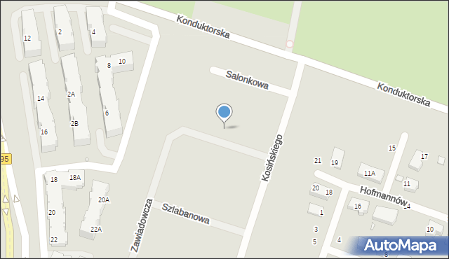 Wrocław, Zawiadowcza, 10, mapa Wrocławia