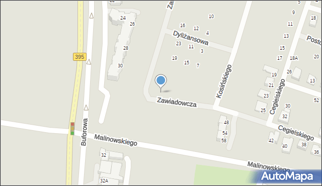 Wrocław, Zawiadowcza, 35, mapa Wrocławia