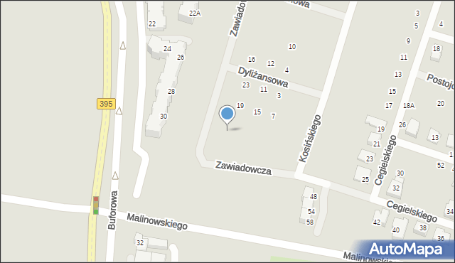 Wrocław, Zawiadowcza, 39, mapa Wrocławia