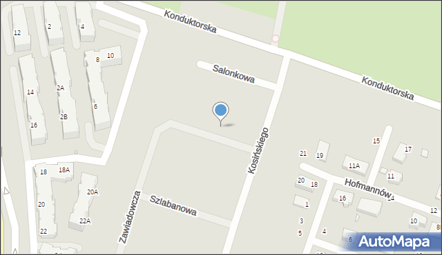 Wrocław, Zawiadowcza, 4, mapa Wrocławia