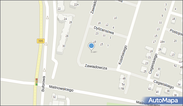 Wrocław, Zawiadowcza, 41, mapa Wrocławia