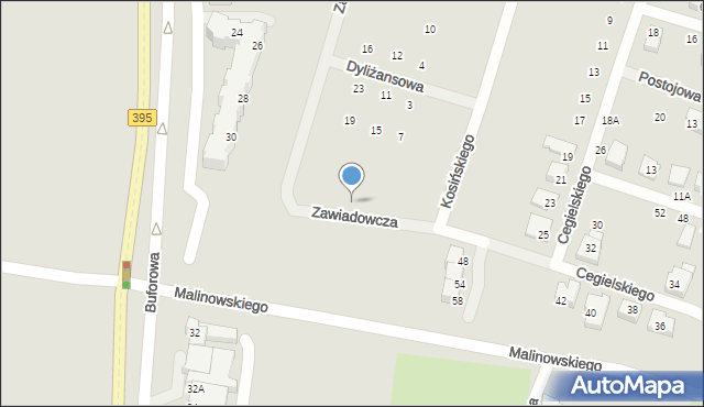 Wrocław, Zawiadowcza, 49, mapa Wrocławia