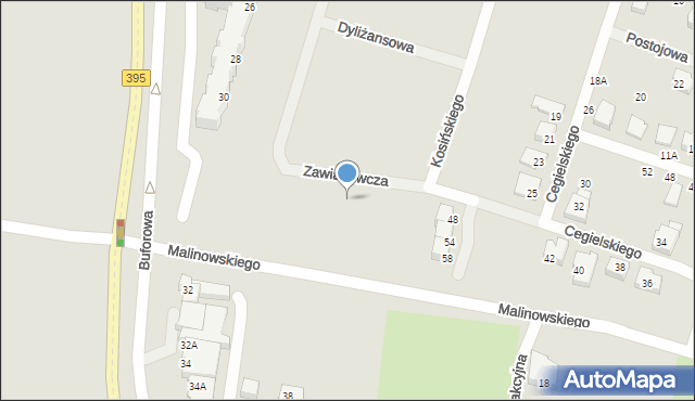 Wrocław, Zawiadowcza, 74, mapa Wrocławia